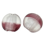 Silberfolie Lampwork Perlen, flache Runde, zweifarbig, 20x10mm, Bohrung:ca. 2-2.5mm, 100PCs/Tasche, verkauft von Tasche