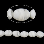 Ručno lampwork perle, Oval, ručno izrađen, bijel, 22x17x11mm, Rupa:Približno 2-2.5mm, 100računala/Torba, Prodano By Torba