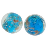 Goldsand Lampwork Perlen, rund, 14mm, Bohrung:ca. 1.5-2mm, 100PCs/Tasche, verkauft von Tasche