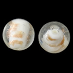 Zlatni pijesak lampwork perle, Krug, 14mm, Rupa:Približno 1.5-2mm, 100računala/Torba, Prodano By Torba