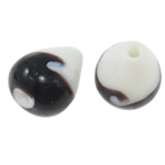 Handgemaakte Lampwork Beads, Traan, two tone, 22x17mm, Gat:Ca 2mm, 100pC's/Bag, Verkocht door Bag