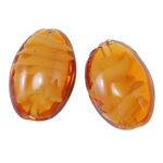 Perles murano plaquées, chalumeau, ovale, Plaquage normal, 25x17x10mm, Trou:Environ 2mm, 100PC/sac, Vendu par sac