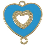 Iron Connectors Heart enamel & 1/1 loop blue nickel lead & cadmium free Approx 3mm Sold By Bag