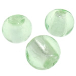 Silver Foil Lampwork Beads Round light green 10mm Approx 2mm Sold By Bag