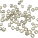 Micangas de vidro revestido de prata, Missangas de vidro, 2x1.90mm, Buraco:Aprox 1mm, vendido por Bag