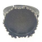 Base anello in ottone a lunetta, placcato bronzo antico, regolabile, assenza di piombo & cadmio, 16.5x16.5x14mm, 17mm, 15x15mm, Diametro interno:Appross. 15mm, Misura:6.5, 300PC/borsa, Venduto da borsa