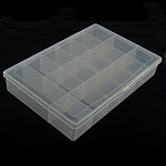Sieraden Kralen Container, Plastic, Rechthoek, doorschijnend, wit, 18x27cm, 4.5cm, 5pC's/Lot, Verkocht door Lot