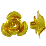 Χάντρες λουλούδι αλουμινίου, Αλουμίνιο, Λουλούδι, ζωγραφισμένα, χρυσός, 12x11.50x6mm, Τρύπα:Περίπου 1.3mm, 950PCs/τσάντα, Sold Με τσάντα