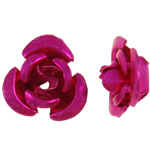 Aluminium bloem kralen, geschilderd, fuchsia roze, 6x7x4mm, Gat:Ca 1mm, 950pC's/Bag, Verkocht door Bag