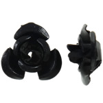 Granos de flor de aluminio, barnizado, Negro, 12x11.50x6mm, agujero:aproximado 1.3mm, 950PCs/Bolsa, Vendido por Bolsa