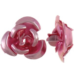 Perles en aluminium, fleur, peinture, rose, 8x8.50x5mm, Trou:Environ 1.1mm, 950PC/sac, Vendu par sac