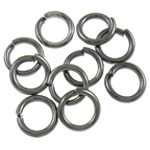 Iron Suljettu Jump Ring, Rauta, Donitsi, plumbum musta väri päällystetty, nikkeli, lyijy ja kadmium vapaa, 1x6mm, Reikä:N. 4mm, N. 10000PC/laukku, Myymät laukku