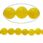 Perle Agate jaune naturelle, Rond, 6mm, Trou:Environ 1mm, Longueur Environ 15.5 pouce, 10Strandstoron/lot, Environ 65PC/brin, Vendu par lot