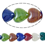 Plated Lampwork Beads Heart inner twist mixed colors Approx 2-2.5mm Length Approx 14.5 Inch Approx Sold By Lot