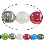 Perles murano plaquées, chalumeau, ovale, Plaquage normal, couleurs mélangées, 17x12.50x12mm, Trou:Environ 2-2.5mm, Longueur 16 pouce, 10Strandstoron/lot, Vendu par lot