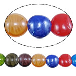 الخرز امبورك مطلي, بيضوي, الألوان المختلطة, 20x10mm, حفرة:تقريبا 2-2.5mm, طول 14.5 بوصة, 10جدائل/الكثير, تباع بواسطة الكثير