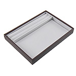 Fashion Jewelry Display, Satin Leather, with Wood, Rectangle, white, 285x180x30mm, 5PCs/Bag, Sold By Bag