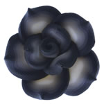 Perles en argile polymère, argile de polymère, fleur, noire, 26x25x11mm, Trou:Environ 2mm, 100PC/sac, Vendu par sac