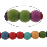 Perles turquoises, turquoise synthétique, Rond, multicolore, 6mm, Trou:Environ 1mm, Longueur Environ 16 pouce, 50Strandstoron/lot, Vendu par lot