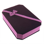 Velveteen smykker sæt box, Rektangel, lilla, 135x185x45mm, 10pc'er/Lot, Solgt af Lot
