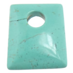 кулоны из бирюзы, Синтетическая бирюза, Прямоугольная форма, голубой бирюзовый, 40x50x11mm, отверстие:Приблизительно 12.5mm, 20ПК/Лот, продается Лот