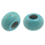 Χάντρες Turquoise, Συνθετικό Τυρκουάζ, Rondelle, γαλάζιο, 14x8mm, Τρύπα:Περίπου 6mm, 500PCs/Παρτίδα, Sold Με Παρτίδα