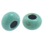 Χάντρες Turquoise, Συνθετικό Τυρκουάζ, Rondelle, πράσινος, 14x8mm, Τρύπα:Περίπου 6mm, 500PCs/Παρτίδα, Sold Με Παρτίδα
