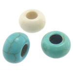 Turquoise Kralen, Synthetische Turquoise, Rondelle, gemengde kleuren, 14x8mm, Gat:Ca 6mm, 500pC's/Lot, Verkocht door Lot