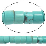 Turquoise Kralen, Synthetische Turquoise, Rondelle, lichtblauw, 5.50x4mm, Gat:Ca 1mm, Lengte Ca 15 inch, 10strengen/Lot, Verkocht door Lot