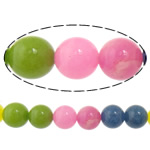 Marble Beads, Natuurlijke marmer, Ronde, gemengde kleuren, 10mm, Gat:Ca 1mm, Lengte Ca 15.5 inch, 10strengen/Lot, Ca 39pC's/Strand, Verkocht door Lot