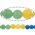 Marble Beads, Natuurlijke marmer, Ronde, gemengde kleuren, 6mm, Gat:Ca 0.8mm, Lengte Ca 15.5 inch, 10strengen/Lot, Ca 65pC's/Strand, Verkocht door Lot
