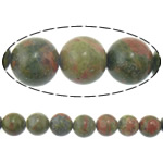 Unakite Beads, Runde, importerede, 6mm, Hole:Ca. 0.8mm, Længde Ca. 15 inch, 10Strands/Lot, Ca. 60pc'er/Strand, Solgt af Lot
