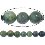 Naturlige Moss agat perler, Moss Agate, Runde, 8mm, Hole:Ca. 1mm, Længde Ca. 15.5 inch, 10Strands/Lot, Ca. 49pc'er/Strand, Solgt af Lot
