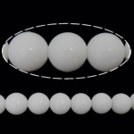 Weiße Porzellan Perlen, rund, weiß, 8mm, Bohrung:ca. 1.5mm, Länge ca. 15 ZollInch, 10SträngeStrang/Menge, ca. 46PCs/Strang, verkauft von Menge