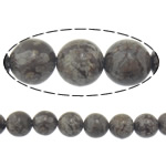 Schneeflocke Obsidian, rund, 8mm, Bohrung:ca. 1mm, Länge ca. 15 ZollInch, 10SträngeStrang/Menge, ca. 46PCs/Strang, verkauft von Menge