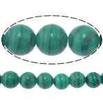 Malachit Perlen, rund, synthetisch, 8mm, Bohrung:ca. 1mm, Länge ca. 15 ZollInch, 10SträngeStrang/Menge, ca. 46PCs/Strang, verkauft von Menge