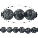 Perles obsidiennes flocon de neige, obsidien flocon de neige, Rond, naturel, normes différentes pour le choix & importé, Trou:Environ 0.8mm, Longueur Environ 15 pouce, Vendu par lot