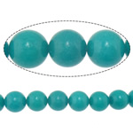 Marble Beads, Natuurlijke marmer, Ronde, zeeblauw, 12mm, Gat:Ca 1.2mm, Lengte Ca 15.8 inch, 10strengen/Lot, Ca 33pC's/Strand, Verkocht door Lot