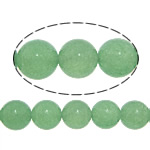 Jade Perlen, weiße Jade, rund, glatt, grün, 10mm, Bohrung:ca. 1mm, Länge ca. 15 ZollInch, 20SträngeStrang/Menge, ca. 37PCs/Strang, verkauft von Menge