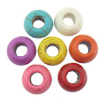 Χάντρες Turquoise, Συνθετικό Τυρκουάζ, Rondelle, μικτά χρώματα, 14x9mm, Τρύπα:Περίπου 6mm, 500PCs/τσάντα, Sold Με τσάντα