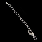 Brass Lobster Clasp platinum color plated with extender chain nickel lead & cadmium free 80mm Approx 4.5mm Sold By Lot