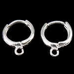 Brass Hoop Earring Components silver color plated with loop nickel lead & cadmium free Approx 2mm Sold By Bag