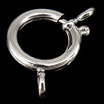 Ottone molla anello fibbia, placcato color platino, assenza di nichel,piombo&cadmio, 18x3mm, Foro:Appross. 3mm, 200PC/borsa, Venduto da borsa