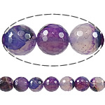 Natuurlijke Purple Agaat kralen, Paarse Agaat, Ronde, gefacetteerde, 12mm, Gat:Ca 1.3mm, Lengte Ca 15.5 inch, 5strengen/Lot, Verkocht door Lot