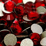 Cabochões de cristal, Cúpula, traseira plana & facetada, vermelho cristal, Grade A, 6.4-6.6mm, 2Grossesgrosso/Bag, 144PCs/Gross, vendido por Bag