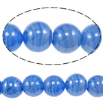 Plattierte Lampwork Perlen, rund, blau, 16mm, Bohrung:ca. 1-2.5mm, Länge ca. 12.8 ZollInch, 10SträngeStrang/Tasche, verkauft von Tasche