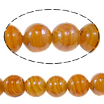 Plattierte Lampwork Perlen, rund, gelb, 16mm, Bohrung:ca. 1-2.5mm, Länge ca. 12.8 ZollInch, 10SträngeStrang/Tasche, verkauft von Tasche