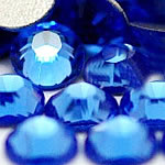 Cabochões de cristal, Cúpula, traseira plana & facetada, safira escuro, Grade A, 2.4-2.5mm, 10Grossesgrosso/Bag, 144PCs/Gross, vendido por Bag