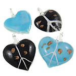 Gold Sand Lampwork Pendants Heart handmade mixed colors   Approx 6-8mm Sold By Box