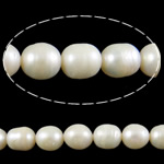 Perlas Arroz Freshwater, Perlas cultivadas de agua dulce, natural, Blanco, Grado AA, 10-11mm, agujero:aproximado 0.8mm, Vendido para 15.5 Inch Sarta
